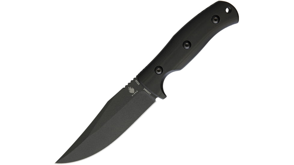 Kizer Cutlery Little River Bowie Knife, 8.75in Closed, 4.25in Black 1095Hc Steel Clip Point Blade, Black G10 Handle, Black Kydex Sheath, KI1029
