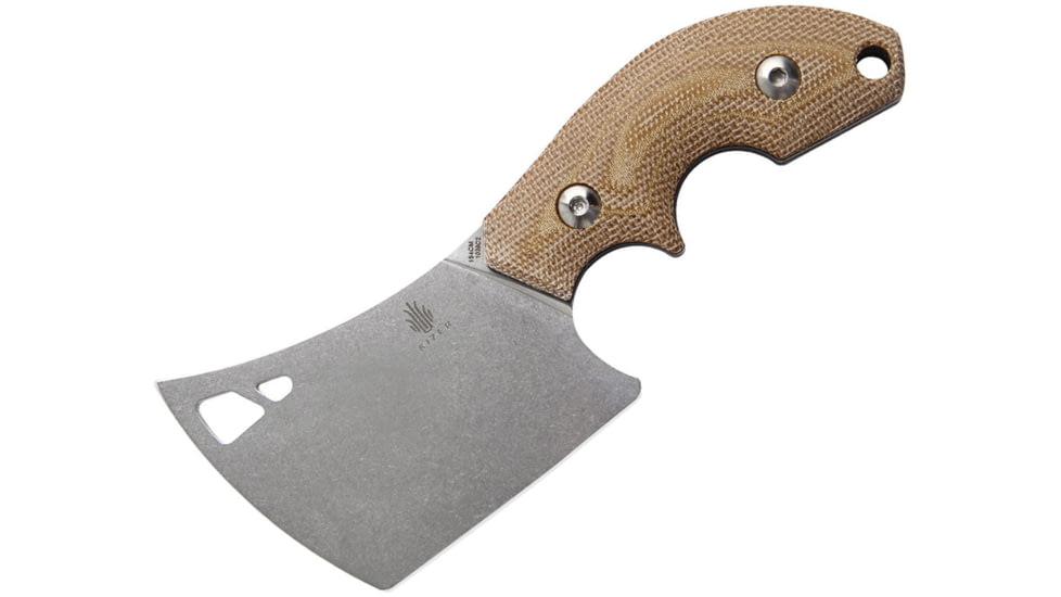 Kizer Cutlery Mini Butcher Knife, 2.63 stonewash finish 154CM stainless blade, Brown micarta handle, 1039C2