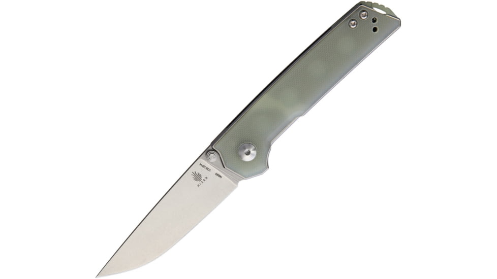 Kizer Cutlery Mini Domin Linerlock Jade Folding Knife, 2.75in Stonewash Bohler N690 SS Blade, Jade G10 Handle, Thumb Stud, Pocket Clip, V3516N4