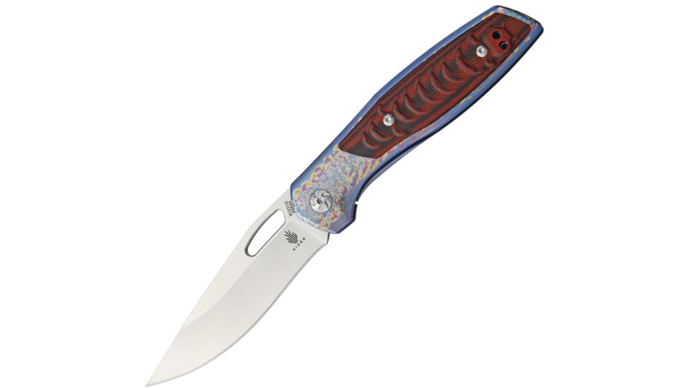 Kizer Cutlery Mistrial Folding Knife,3.25in,CPM-S35VN Steel,Drop Point,Blue,Titanium Handle KI3310