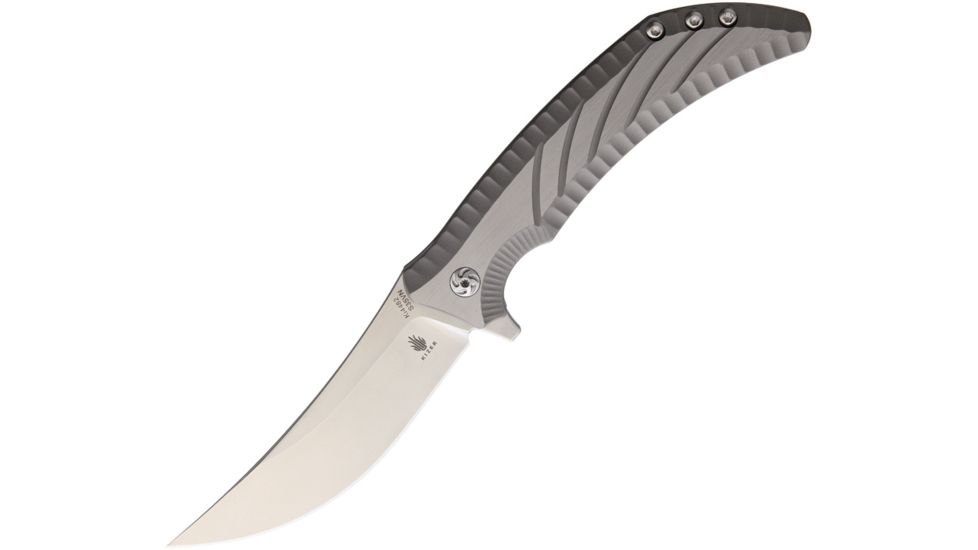 Kizer Cutlery Nomad Framelock Folding Knife,4in,S35VN Steel,Standard Edge,Satin,Titanium Handle KI4482