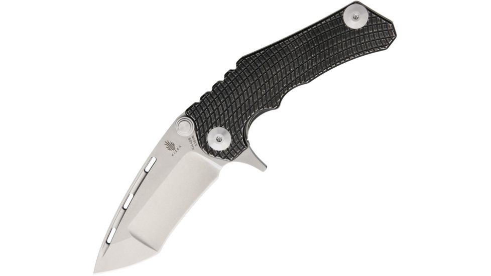Kizer Cutlery Perock Framelock Folding Knife,3.5in,S35VN Steel,Standard Edge,Tanto,Stonewash,Titanium Handle KI4485
