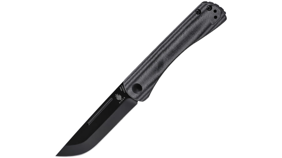 Kizer Cutlery Pinch Folder Black Micarta Folding Knife, 3 black finish Bohler N690 stainless blade, Black micarta handle, V3009N4