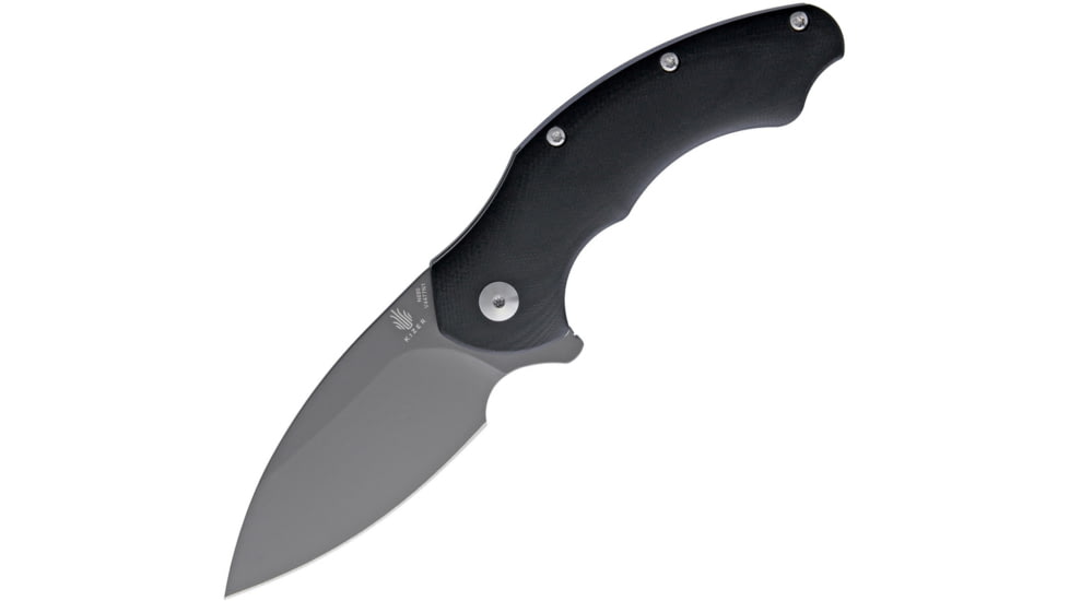 Kizer Cutlery Roach Linerlock Folding Knife, 3.5in Gray Titanium Coated Bohler N690 SS Blade, Black G10 Handle, Pocket Clip, V4477N1