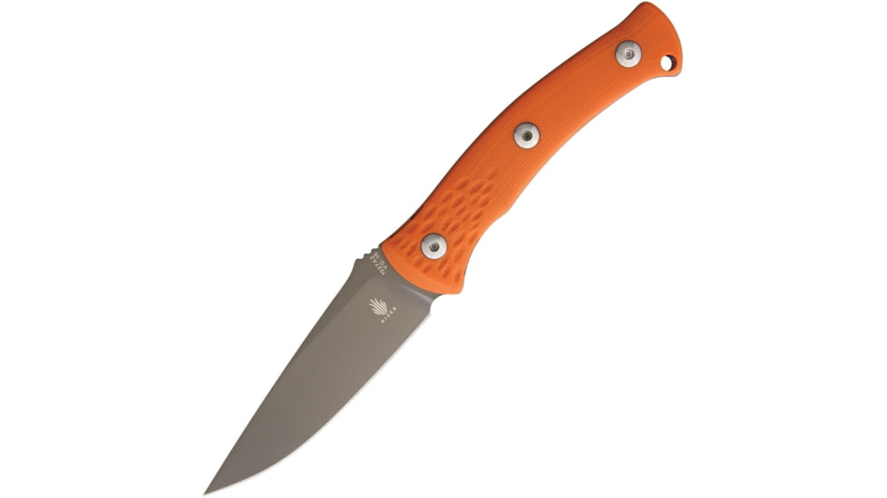 Kizer Cutlery Sealion Knife, Sealion, 8in Overall, 3.5in Gray Titanium Coated Vg10 SS Drop Point, Orange G10 Handle, Black Kydex Sheath, KI1027A2