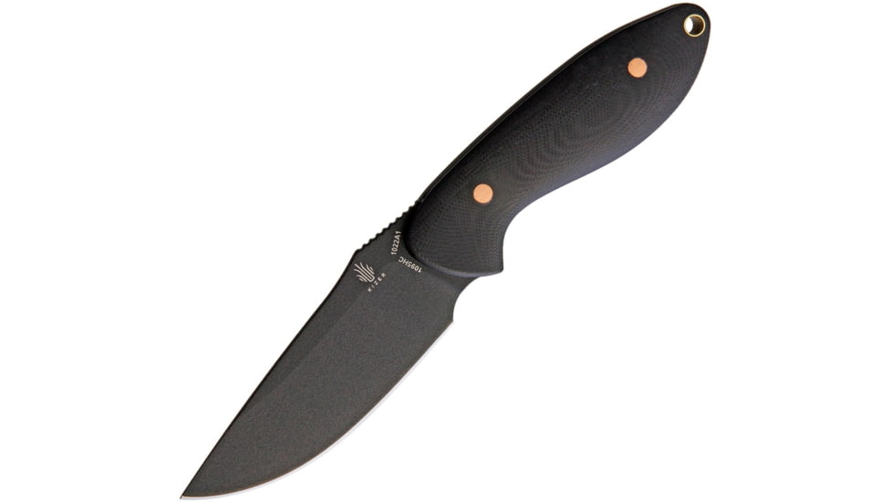 Kizer Cutlery Sequoia Fixed Blade Knife, 7.88in Overall, 3.63in Black 1095Hc Steel Blade, Black G10 Handle, Black Kydex Belt Sheath, Black, 1022A1