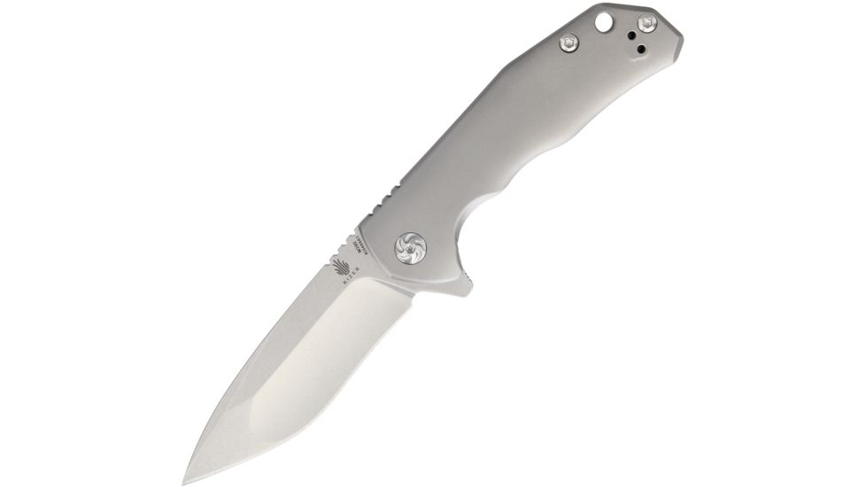 Kizer Cutlery Shoal M390 Limited Edition Folding Knife,3in,M390 Steel,Standard Edge,Drop Point,Stonewash,Titanium Handle KI3469A1