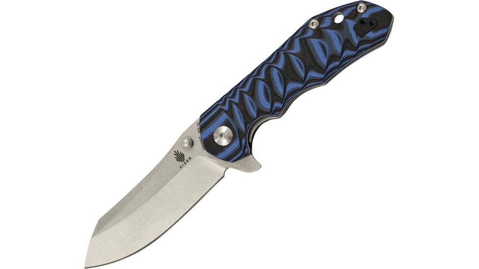 Kizer Cutlery Sovereign Linerlock Black/Blue Folding Knife,3.5in,Black and Blue,G10 Handle KIV4423A2