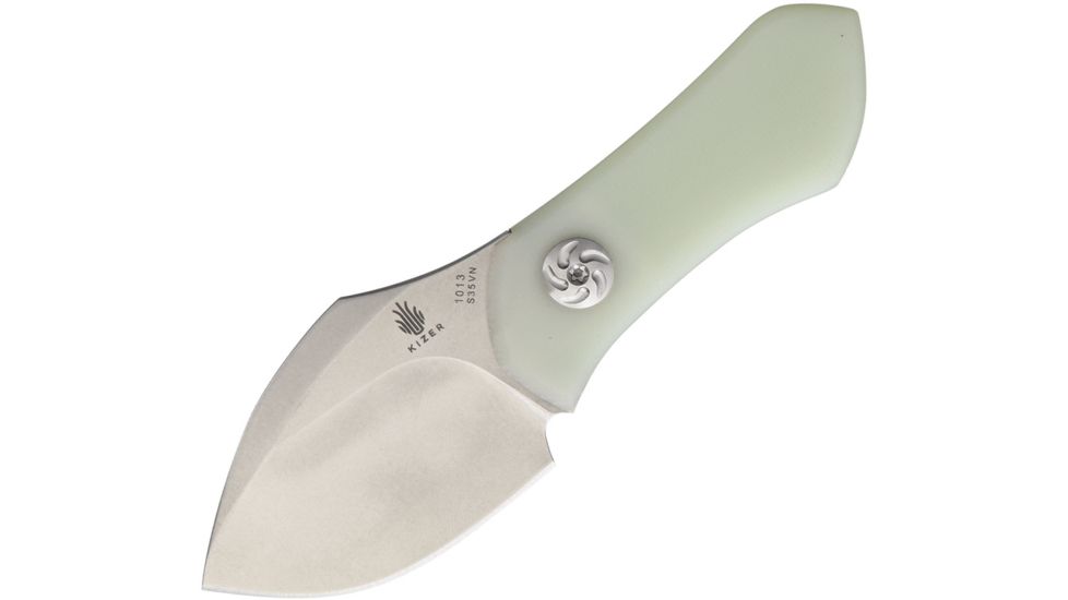 Kizer Cutlery Thumbper Short G-10 Fixed Blade Knife, 2in, Stainless Steel, Standard Edge, Stonewash KI1013