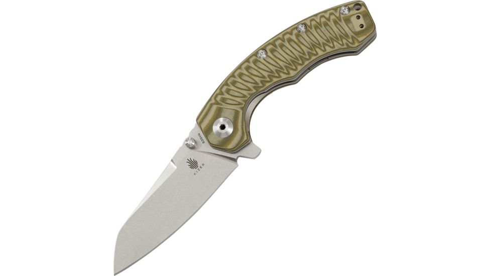 Kizer Cutlery Tigon Linerlock Green Folding Knife,3.75in,Green,G10 Handle KI4450A2