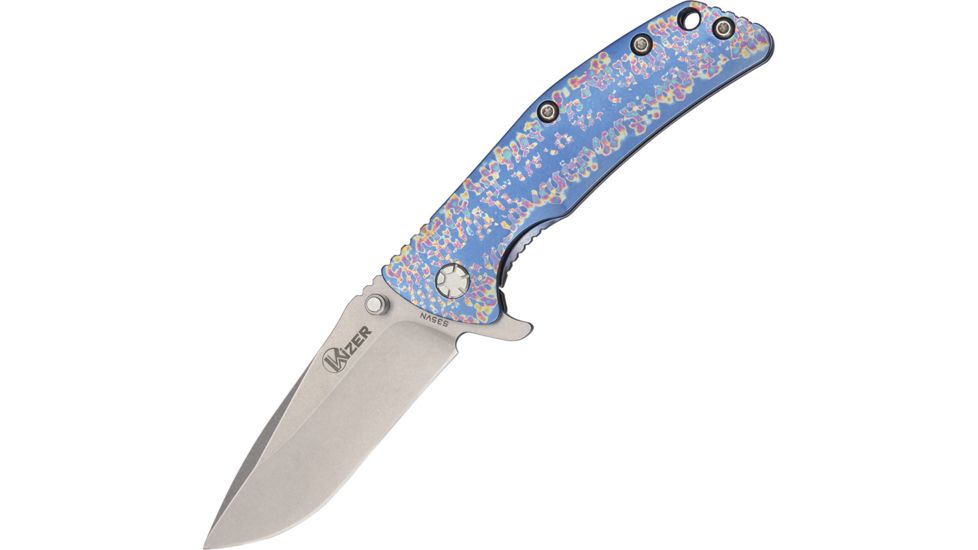 Kizer Cutlery Titanium Folding Knife,Anodized Titanium,Titanium Handle KI3404