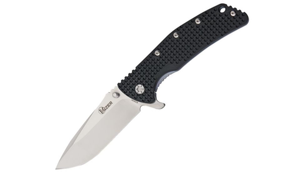 Kizer Cutlery Titanium Framelock Knife, Textured black G-10 front handle KI5404A1