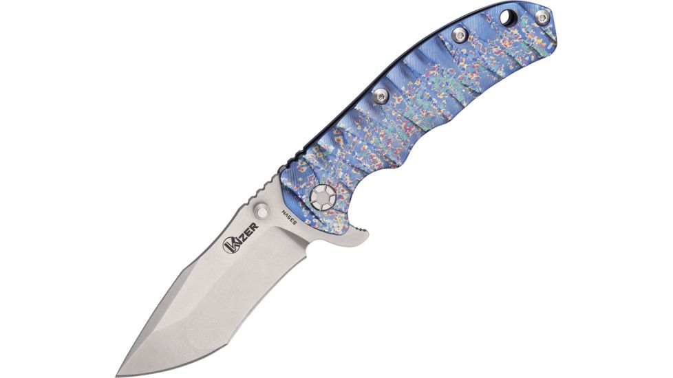 Kizer Cutlery Titanium Framelock Tanto Knife, Stone Wash KI401T
