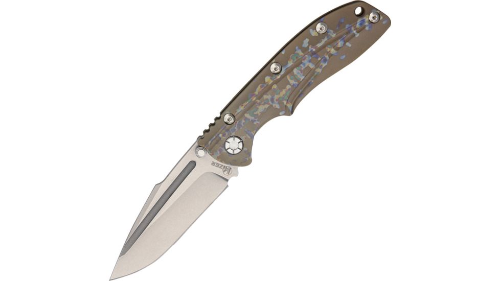 Kizer Cutlery Titanium Framelock Fold Knife, SS modified drop point fine edge blade, titanium handle KI412A2