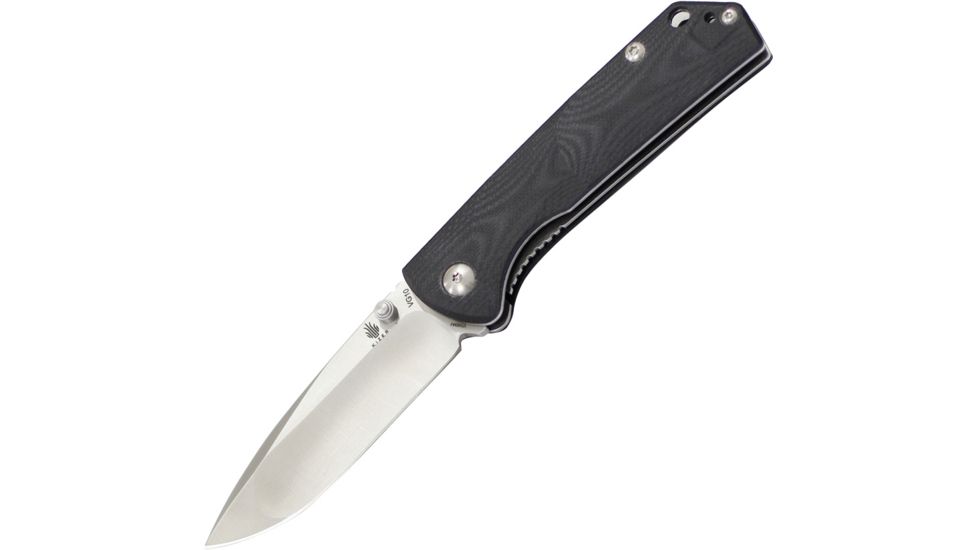 Kizer Cutlery V3 Vigor Linerlock Black Folding Knife,3in,Standard Edge,Satin,Black,G10 Handle KIV3403A1