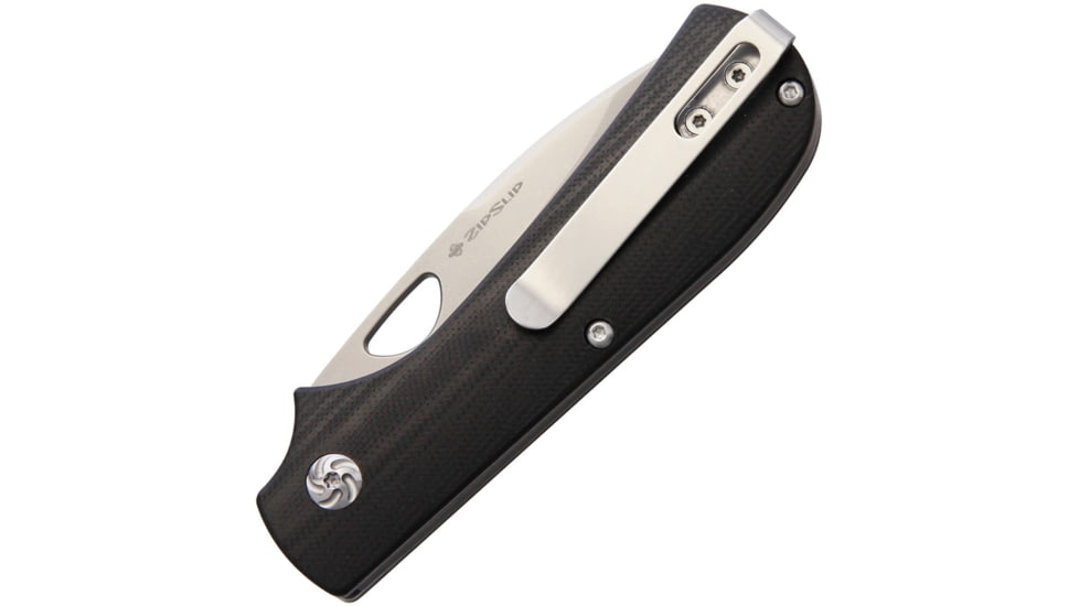 Kizer Cutlery Zipslip Folder, 2.75in Satin Bohler N690 SS Blade, Black G10 Handle, Thumb Pull, Pocket Clip, Slip Joint, V3507N1