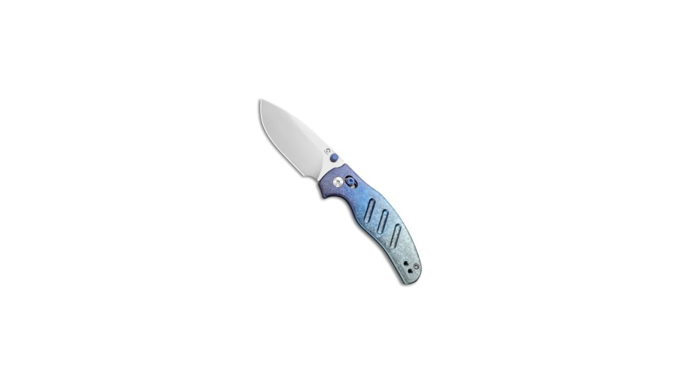 Kizer Kizer C01C 2.9 Sheepdog Clutch Lock Drop Point Knife Crystallized Ti 3" Satin, Blue, CPM S45VN, adult, BHQ-224707