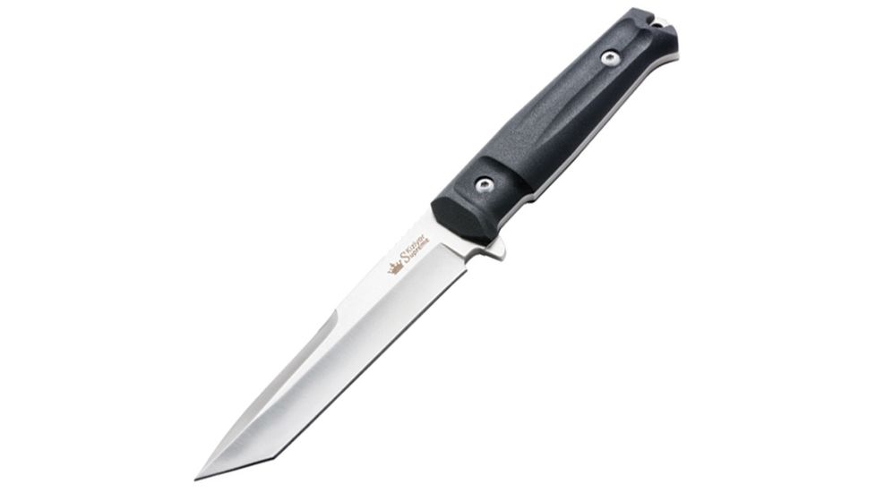 Kizlyar Aggressor Tactical Fixed Blade Knife,6in,Satin Tanto Blade,Black Kraton Handle KK0014