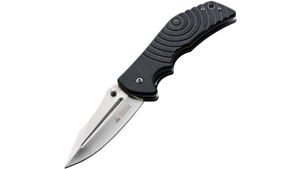Kizlyar Bloke Z Folding Knife,3.875in,Satin D2 Standard Edge Wide Blade,Textured Black G-10 Handle KK0158