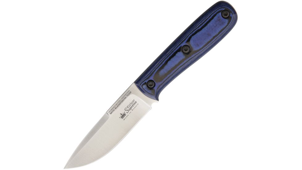 Kizlyar Colada Fixed Blade Blue Fixed Blade Knife, 4in, S35VN Steel, Standard Edge, Satin, Micarta Handle KK0114