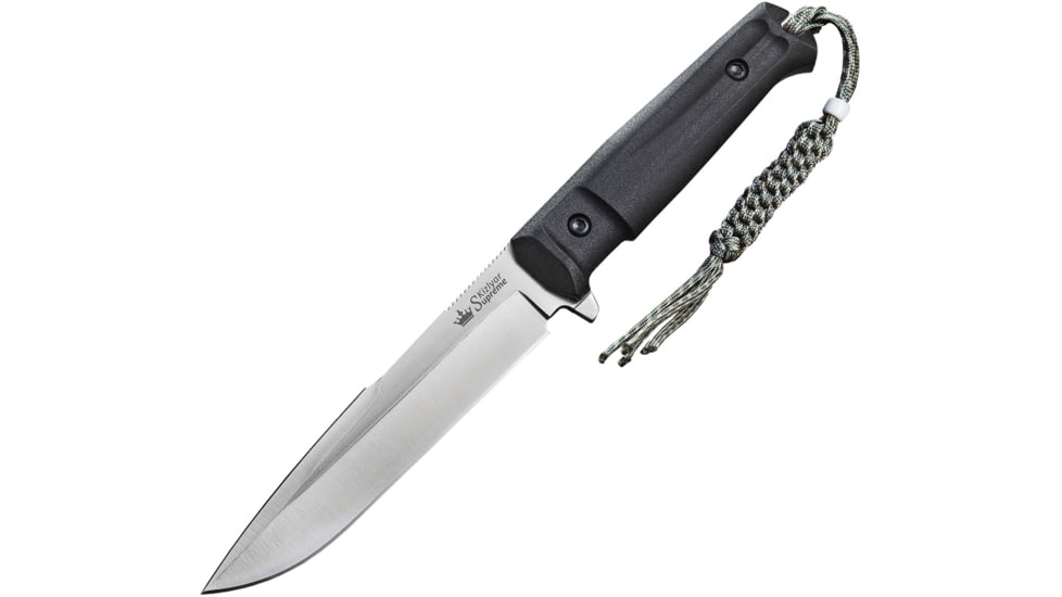 Kizlyar Delta Tactical Echelon Fixed Blade Knife,6in,Satin Broad Tip Blade,Black Kraton Handle KK0207
