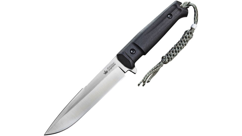 Kizlyar Delta Tactical Echelon Fixed Blade Knife,6in,Satin D2 Steel Broad Tip Blade,Black Kraton Handle KK0209
