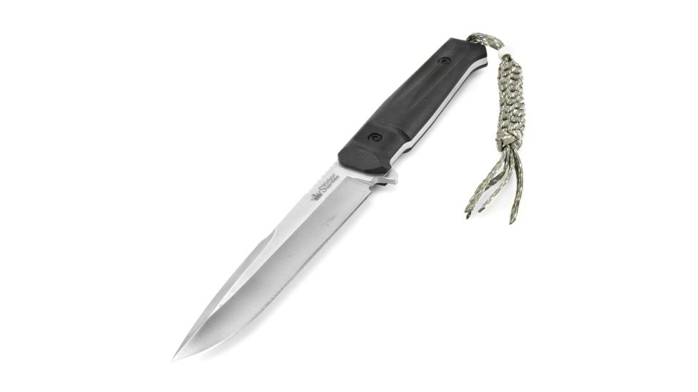Kizlyar Delta Tactical Echelon Fixed Blade Knife,6in,Satin D2 Steel Broad Tip Blade,Black Kraton Handle KK0209
