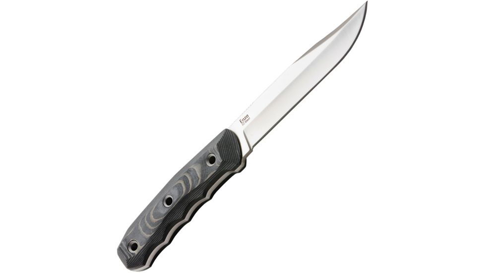 Kizlyar Enzo Fixed Blade Knife,5.25in,Satin AUS-8 Stainless Blade,Ergonomic 3D Black/Gray Micarta Handle KK0067