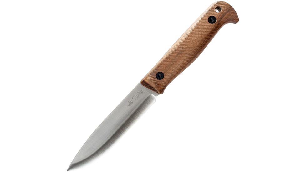 Kizlyar Forester Fixed Blade N690 Oak Knife, 4.75 satin finish Bohler N690 stainless blade, Oak handle, KK0112