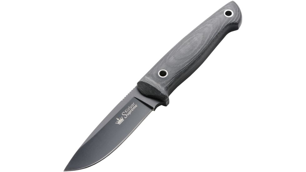 Kizlyar Santi Fixed Blade Knife,3.5in,Stainless Drop Point Blade,Ergonomic Black/Gray Micarta Handle KK0046