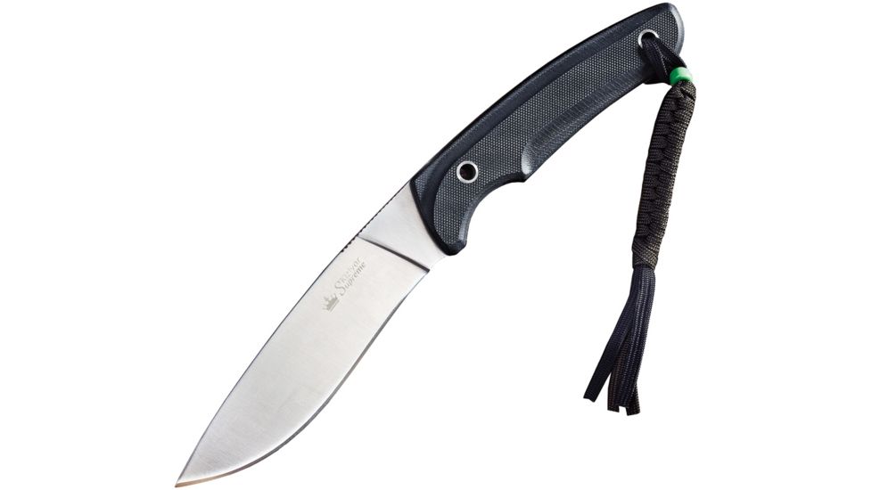 Kizlyar Savage Fixed Blade Knife,5.25in,Stainless Kukri Style Blade,3-D Textured Black G-10 Handle KK0029