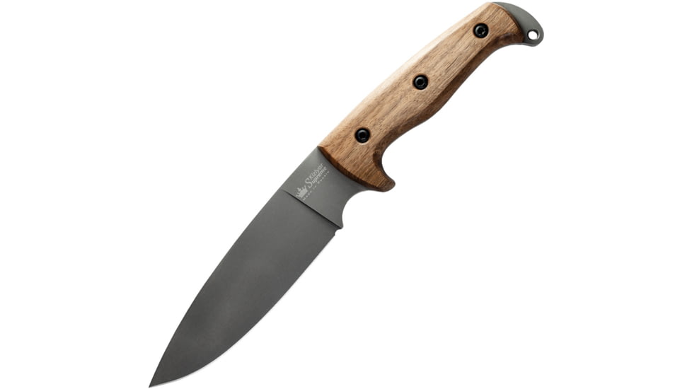 Kizlyar Shark Fixed Blade PGK Walnut Knife, 6.5 stonewash finish PGK steel blade, Walnut handle, KK0101