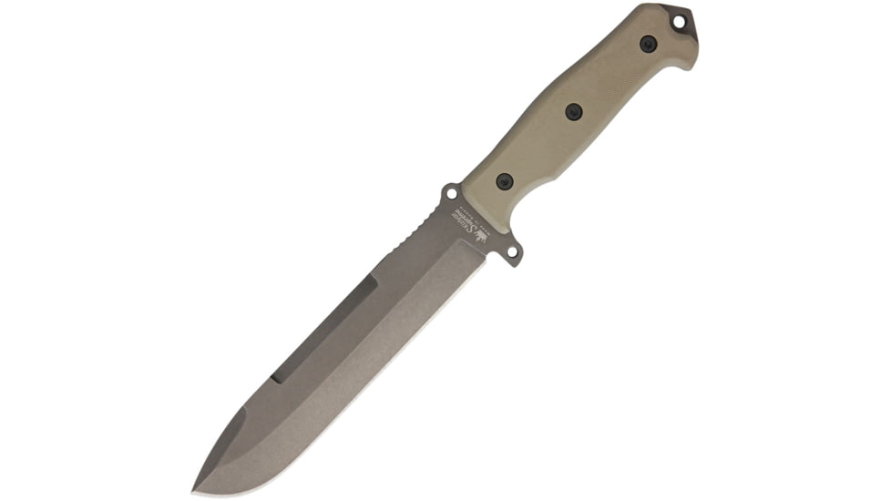 Kizlyar Survivalist X Full Tang D2 TW Knife, 7.5 D2 tool steel blade, Tan G10 handle, KK0244