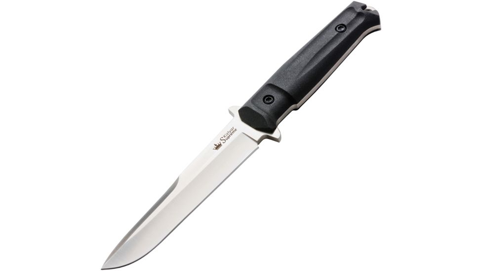 Kizlyar Trident Tactical Fixed Blade Knife,6in,Satin AUS-8 Stainless Blade,Black Kraton Handle KK0214