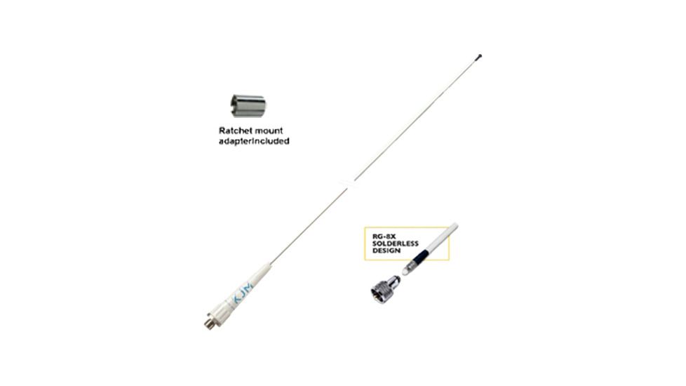 KJM VHF Antenna, 3ft Stainless Steel, New Condition KJM-A430-VSS