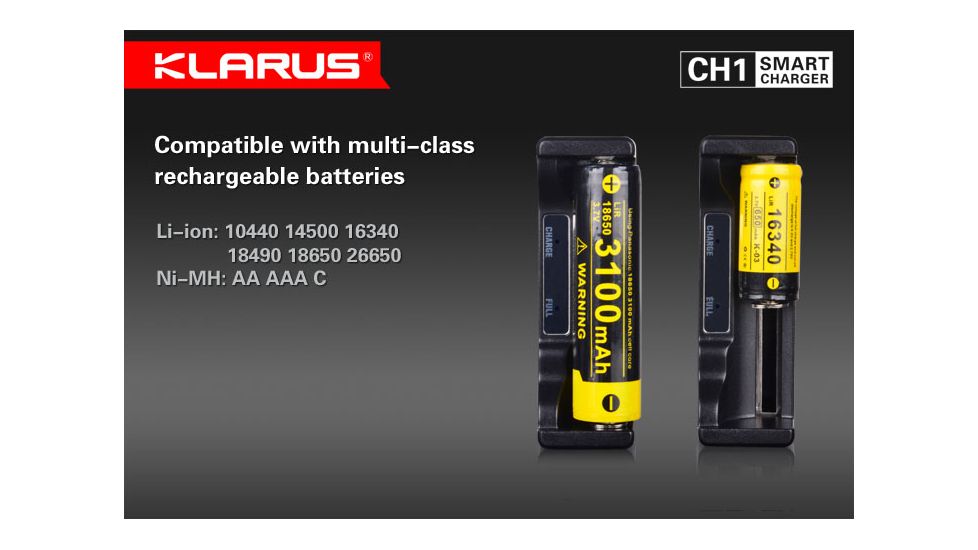 Klarus CH1 USB Smart Charger and Powerbank,Black KLARUS-CH1