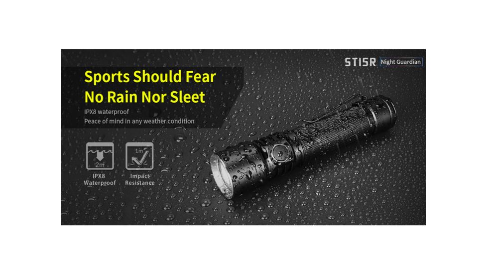Klarus ST15R Night Guardian Rechargeable LED Flashlight, Black, ST15R