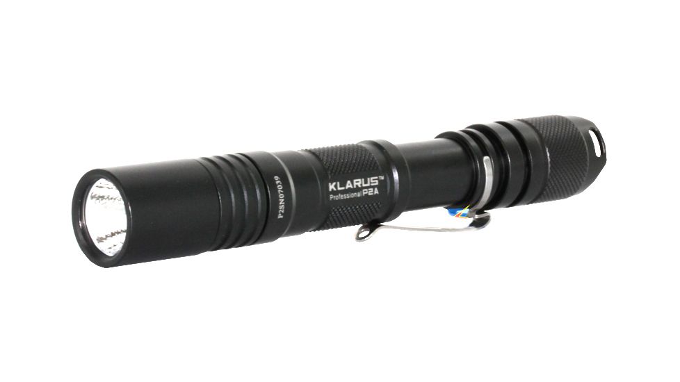 Klarus P2A LED Flashlight with CREE XP-G R5 LED 245 Lumens - Black Finish - Uses 2 x AA Batteries KLARUS-P2A