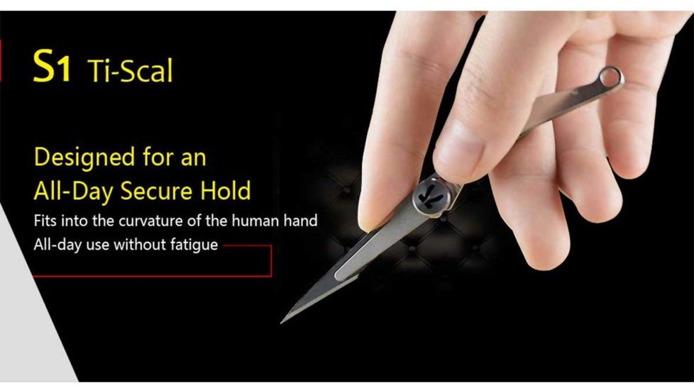 Klarus S1 Ti-Scal Titanium Folding Knife, Medical-Grade Titanium, Nano Slim-X Change Blade, Silver, S1-TI-SCAL