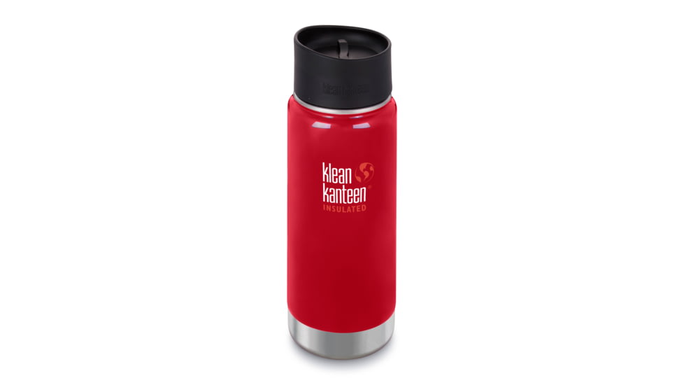Klean Kanteen Insulated Wide W/ Caf Cap 2, 16oz, Mnrl Red, Mineral Red, 18/8 Stainless Steel, Polyprop, KK-43816