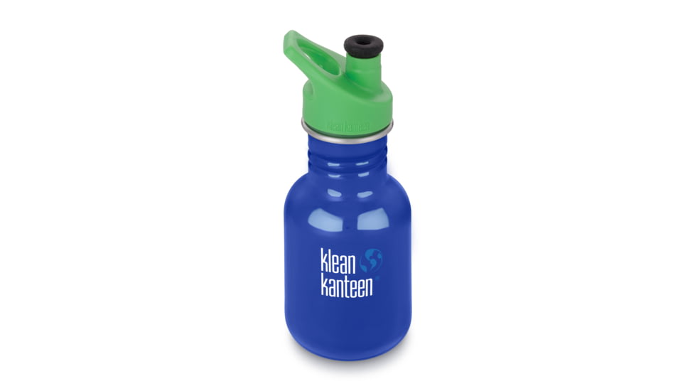 Klean Kanteen Kid Classic W/ Kid Sport Cap 3, 12oz, Cstl Wtr, Coastal Waters, 18/8 Stainless Steel, Polyprop, KK-44042