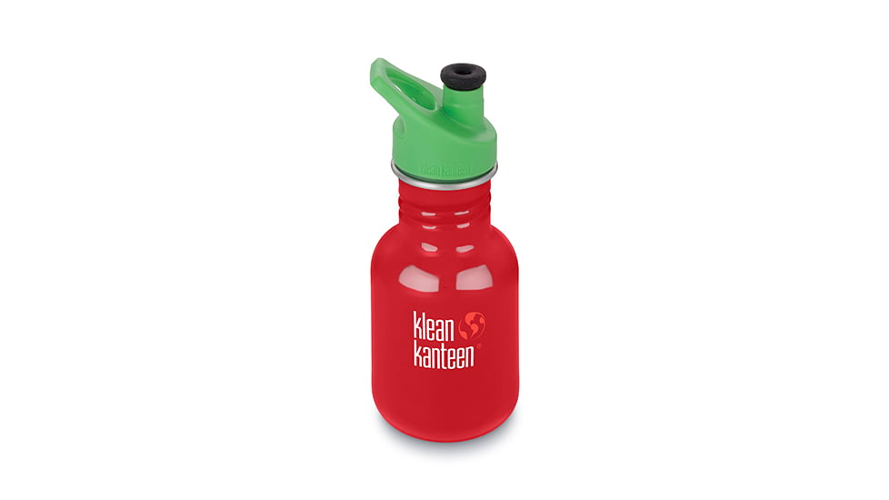 Klean Kanteen Kid Classic W/ Kid Sport Cap 3, 12oz, Mnrl Red, Mineral Red, 18/8 Stainless Steel, Polyprop, KK-44066