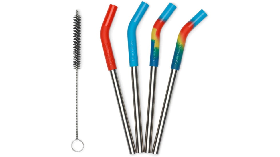 Klean Kanteen Straw, 8mm - 4 Pack, Multi-Color/Brushed Stainless, Short, 1009508