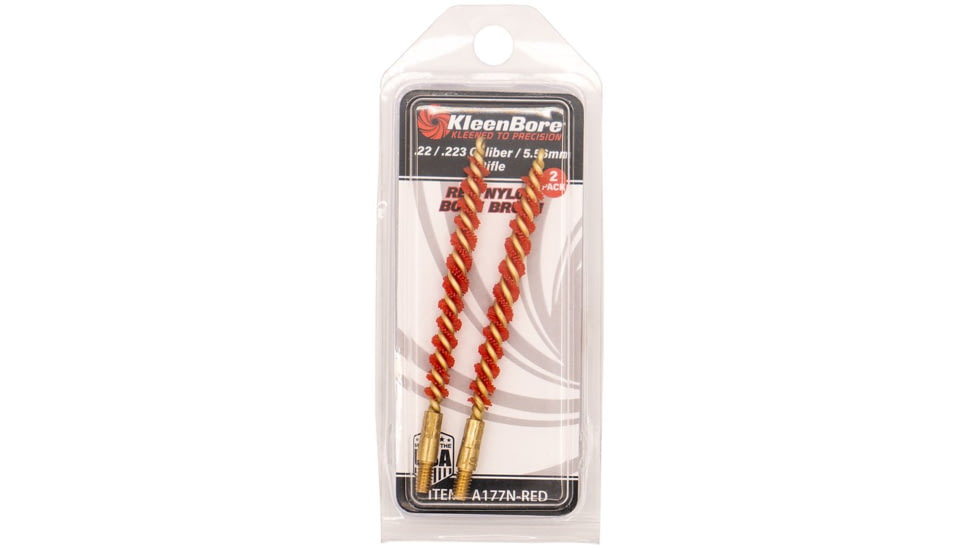 KleenBore Nylon Bristle Rifle Bore Brush - 2 Pack, .223/556, Red, A177N-RED