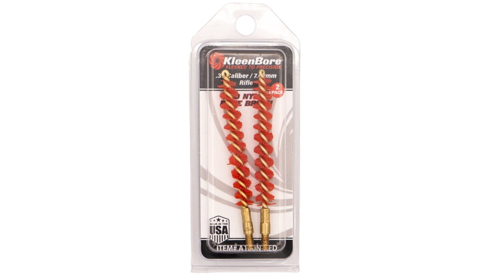 KleenBore Nylon Bristle Rifle Bore Brush - 2 Pack, .30/7.62mm, Red, A180N-RED