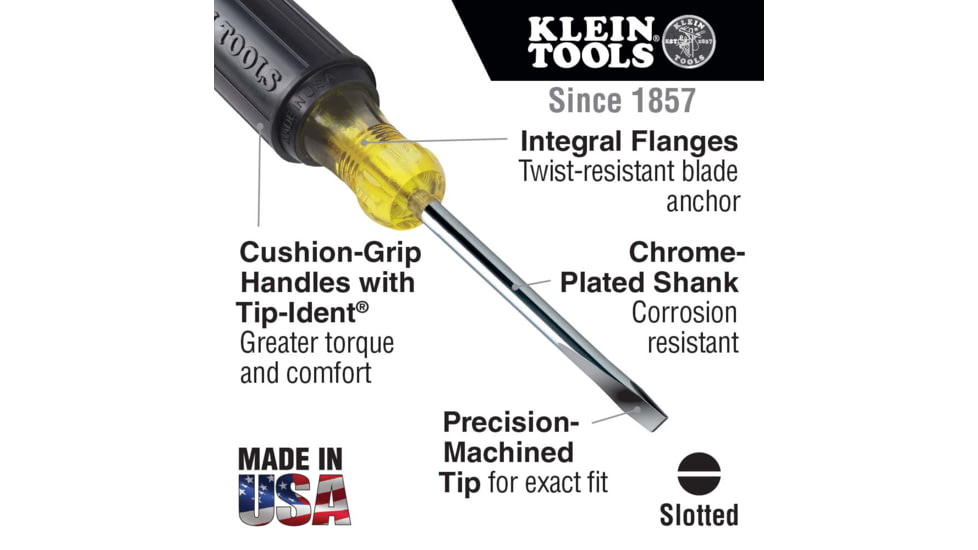 Klein Tools 1/4 Keystone Screwdriver Set, #2 Phillips, Cushion-Grip, 2Piece, Black, 85442