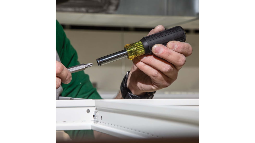 Klein Tools 11in1 Magnetic Screwdriver/Nut Driver, Yellow/Black, 32500MAG