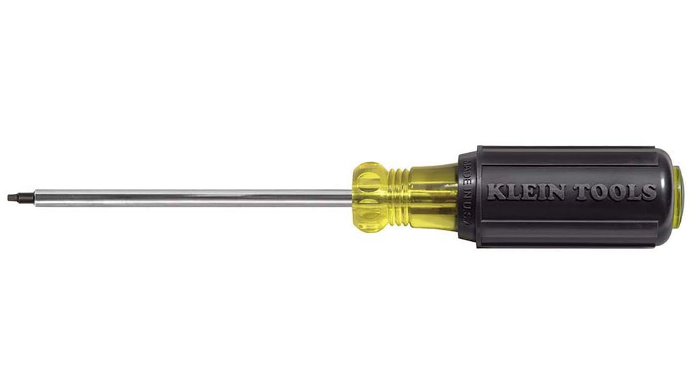 Klein Tools #1 Square Recess Tip Screwdriver, 4In Shank, Black/Yellow, 661