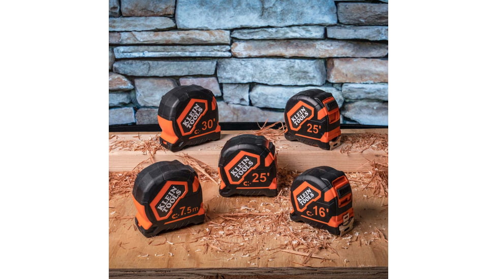 Klein Tools 7.5 Meter Tape Measure, Magnetic Double-Hook, Orange/Black, 9375