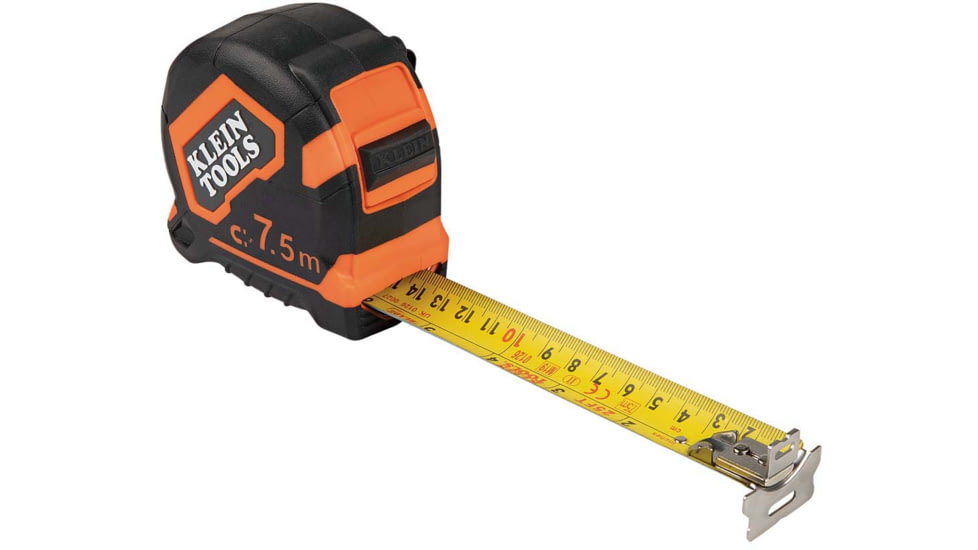 Klein Tools 7.5 Meter Tape Measure, Magnetic Double-Hook, Orange/Black, 9375